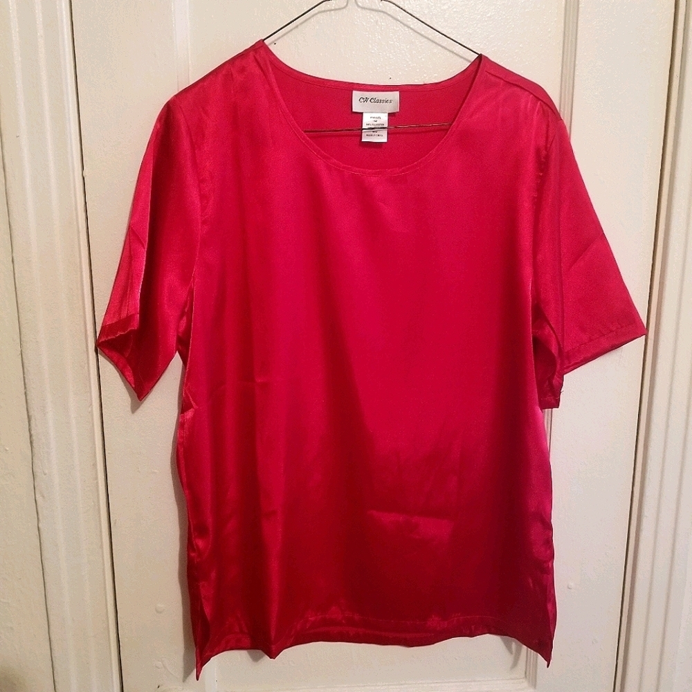 Vtg Women's Red Top M